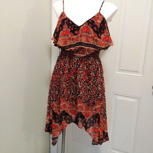 Arden B Floral chiffon handkerchief dress